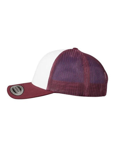 Flexfit 6606CF Retro Trucker Colored Front - Maroon/White/Maroon