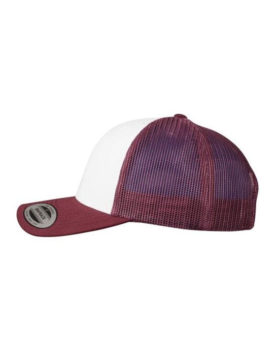 Flexfit 6606CF Retro Trucker Colored Front - Maroon/White/Maroon