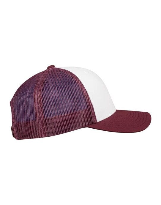 Flexfit 6606CF Retro Trucker Colored Front - Maroon/White/Maroon
