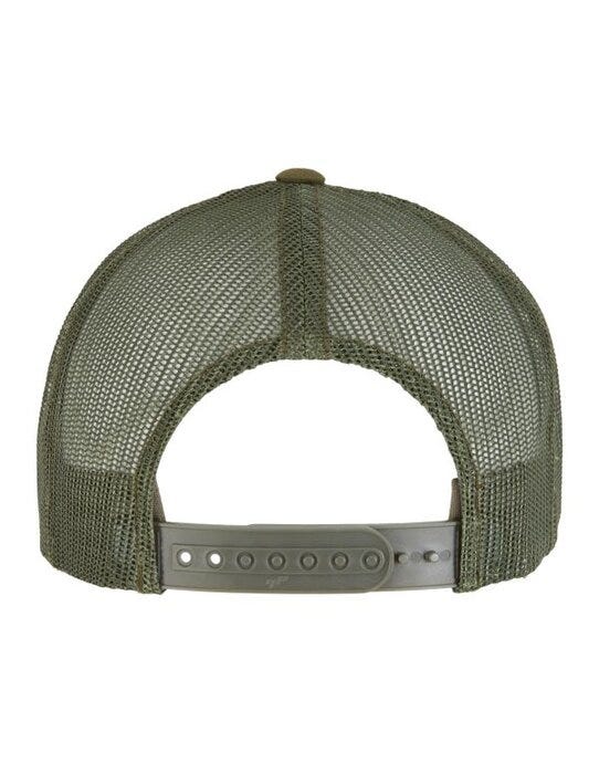 Flexfit 6606CF Retro Trucker Colored Front - Moss Green/White/Olive