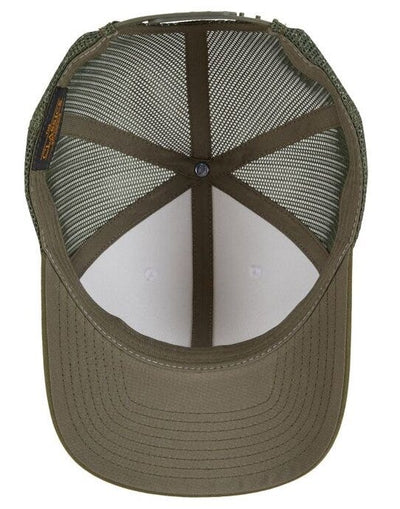 Flexfit 6606CF Retro Trucker Colored Front - Moss Green/White/Olive