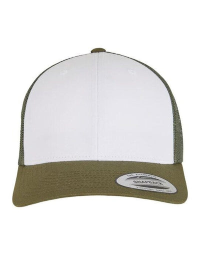 Flexfit 6606CF Retro Trucker Colored Front - Moss Green/White/Olive