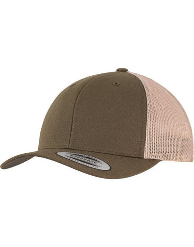 Flexfit 6606T Retro Trucker Two Tone Cap - Moss Green/Khaki