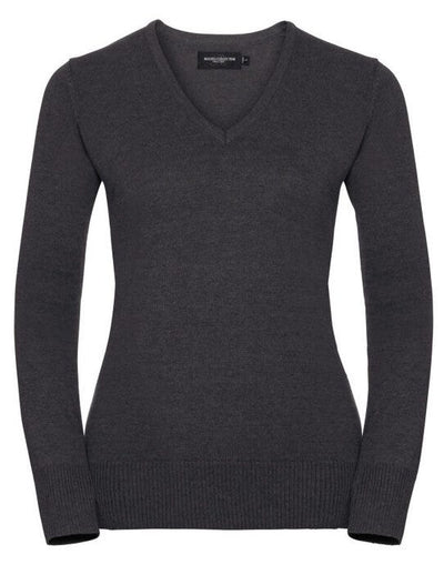 Russell Athletic Collection 710F Russell Collection Ladies VNeck Pullover - Charcoal Marl