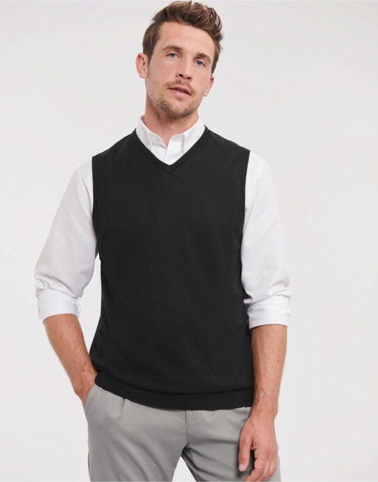 Russell Athletic Collection 716M Russell Collection VNeck S'Less Pullover - Black