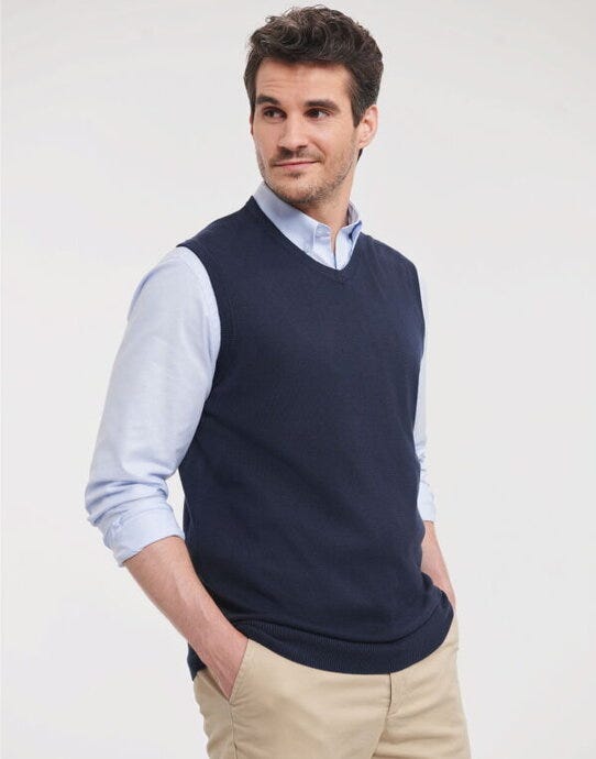 Russell Athletic Collection 716M Russell Collection VNeck S'Less Pullover - French Navy