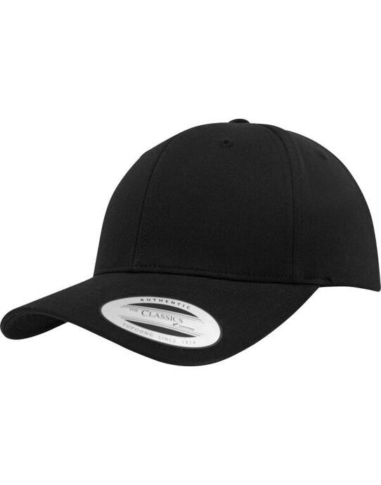 Flexfit 7706 Curved Classic Snapback Cap - Black