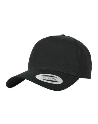 Flexfit 7707 5 Panel Curved Classic Snapback - Black