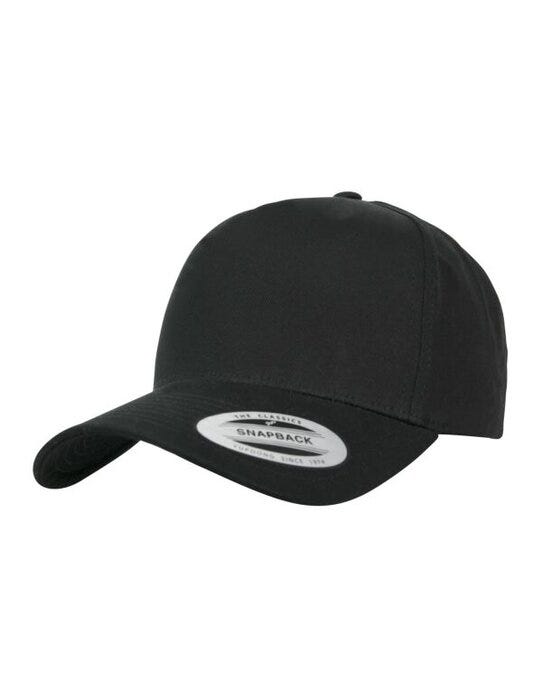 Flexfit 7707 5 Panel Curved Classic Snapback - Black