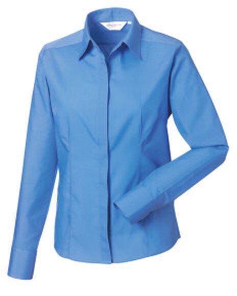 Russell Athletic Collection 924F Russell Collection Lady LS Fitted Poplin - Corporate Blue