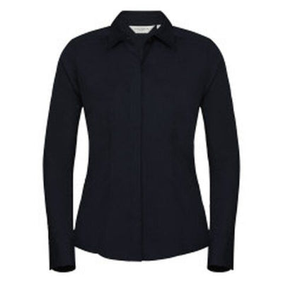 Russell Athletic Collection 924F Russell Collection Lady LS Fitted Poplin - French Navy