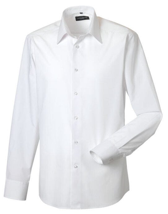 Russell Athletic Collection 924M Russell Collection Mens LS Tailor Poplin - White