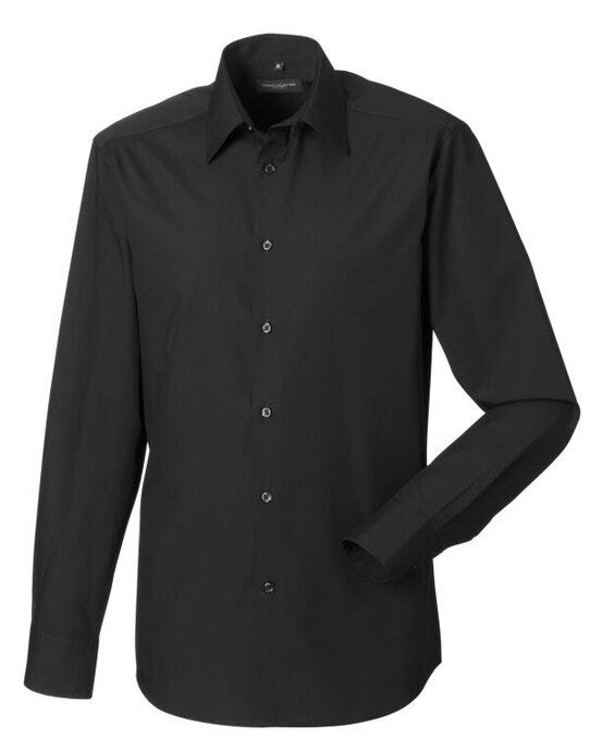 Russell Athletic Collection 924M Russell Collection Mens LS Tailor Poplin - Black