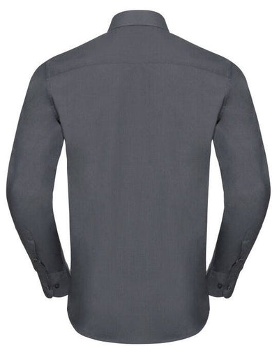 Russell Athletic Collection 924M Russell Collection Mens LS Tailor Poplin - Convoy Grey