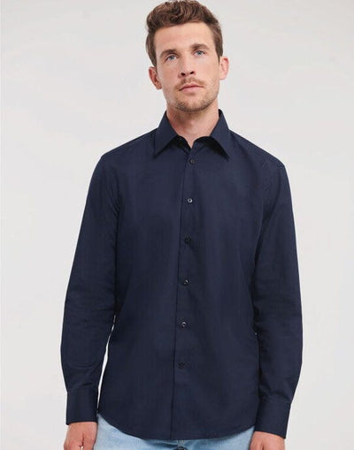 Russell Athletic Collection 924M Russell Collection Mens LS Tailor Poplin - French Navy