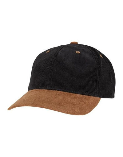 Flexfit 9279 Corduroy Classic Suede Cap - Black/Caramel
