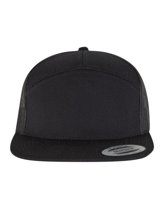 Flexfit 9294 7 Panel Classic Trucker Cap - Black/Black
