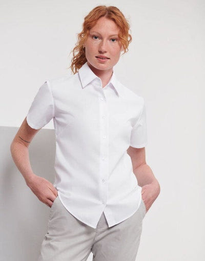 Russell Athletic Collection 933F Russell Collection Lady SS Tailor Oxford - White