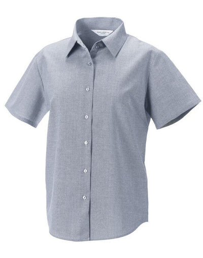 Russell Athletic Collection 933F Russell Collection Lady SS Tailor Oxford - Silver Grey