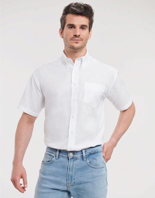 Russell Athletic Collection 933M Russell Collection Men SS Classic Oxford - White