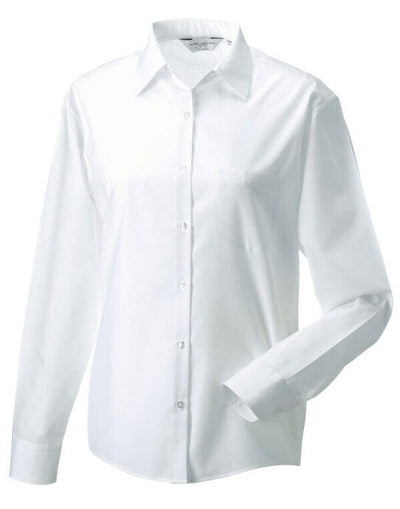 Russell Athletic Collection 934F Russell Collection Lady LS Clasic Poplin - White