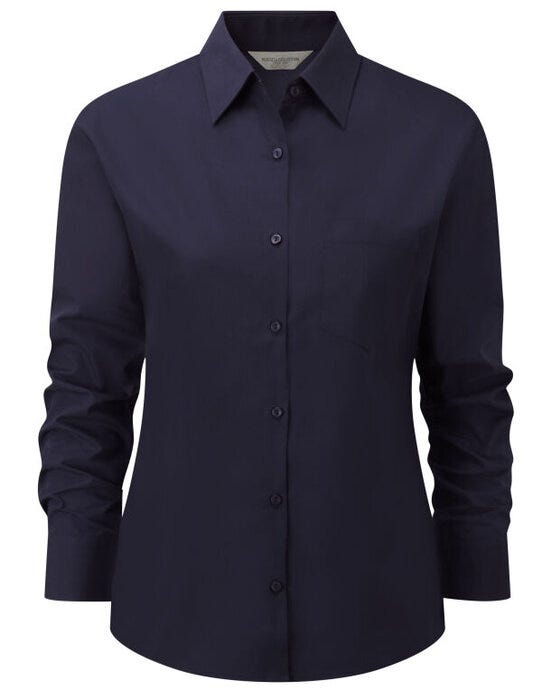 Russell Athletic Collection 934F Russell Collection Lady LS Clasic Poplin - French Navy
