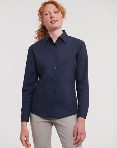 Russell Athletic Collection 934F Russell Collection Lady LS Clasic Poplin - French Navy