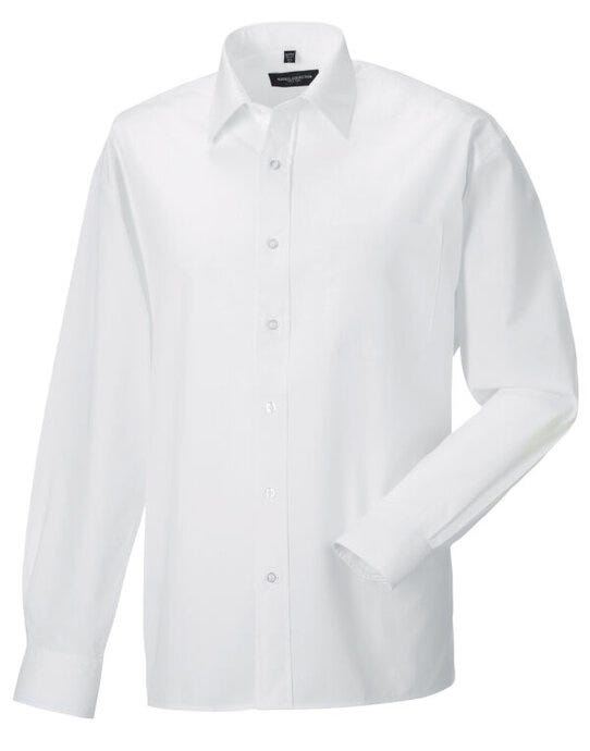 Russell Athletic Collection 934M Russell Collection Men LS Classic Poplin - White