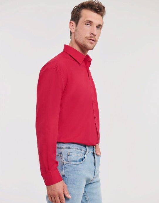 Russell Athletic Collection 934M Russell Collection Men LS Classic Poplin - Classic Red