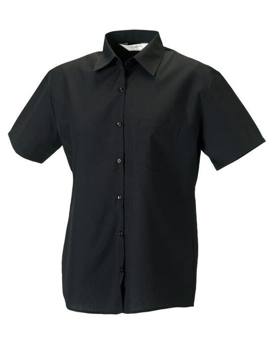 Russell Athletic Collection 935F Russell Collection Lady SS Clasic Poplin - Black