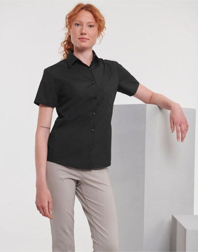 Russell Athletic Collection 935F Russell Collection Lady SS Clasic Poplin - Black