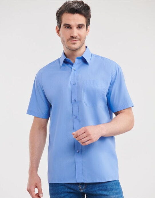 Russell Athletic Collection 935M Russell Collection Men SS Classic Poplin - Corporate Blue
