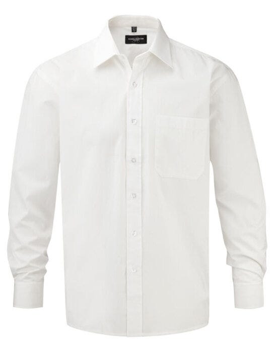 Russell Athletic Collection 936M Russell Collection Mens LS PureCot Shirt - White
