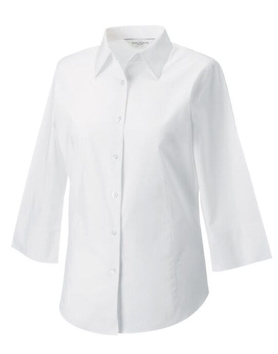 Russell Athletic Collection 946F Russell Collection Lady 3/4 Stretch Shrt - White