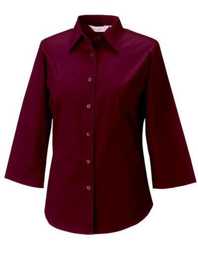 Russell Athletic Collection 946F Russell Collection Lady 3/4 Stretch Shrt - Port