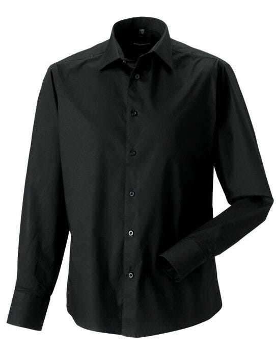 Russell Athletic Collection 946M Russell Collection Mens LS Stretch Shirt - Black