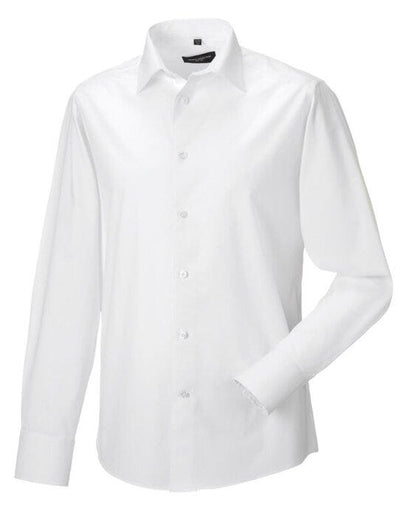 Russell Athletic Collection 946M Russell Collection Mens LS Stretch Shirt - White