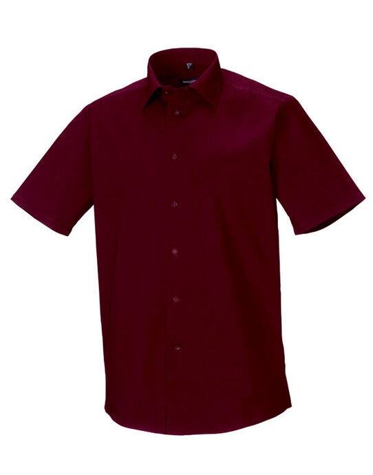 Russell Athletic Collection 947M Russell Collection Mens SS Stretch Shirt - Port