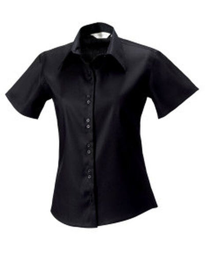 Russell Athletic Collection 957F Russell Collection Lady SS NonIron Shirt - Black