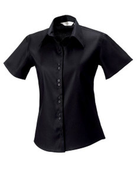 Russell Athletic Collection 957F Russell Collection Lady SS NonIron Shirt - Black