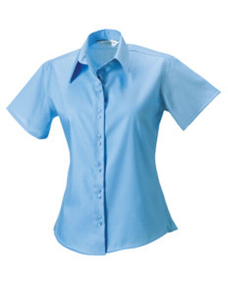 Russell Athletic Collection 957F Russell Collection Lady SS NonIron Shirt - Bright Sky
