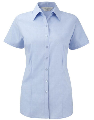 Russell Athletic Collection 963F Russell Collection Ladies SS H'Bone Shi - Light Blue