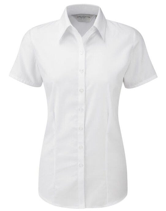 Russell Athletic Collection 963F Russell Collection Ladies SS H'Bone Shi - White
