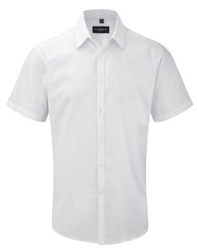 Russell Athletic Collection 963M Russell Collection Mens SS H'Bone Shirt - White