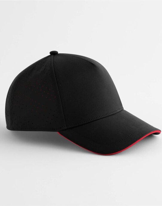 Beechfield B155R Accelerate Cap - Black/Red