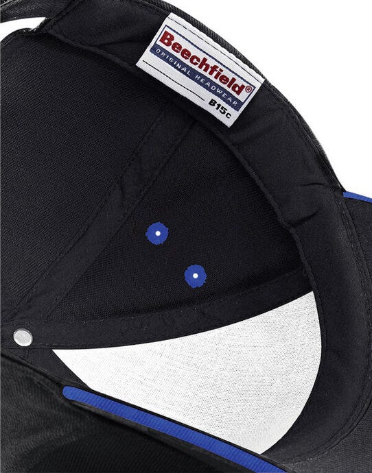 Beechfield B15C Ultimate Sandwich Peak Cap - Black/bright Royal
