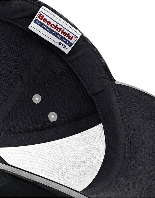 Beechfield B15C Ultimate Sandwich Peak Cap - Black/Light Grey