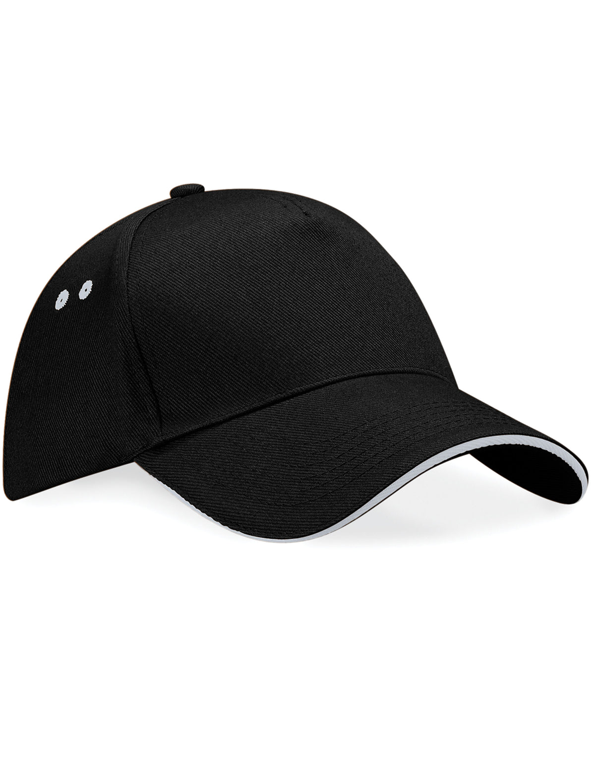 Beechfield B15C Ultimate Sandwich Peak Cap - Black/Light Grey