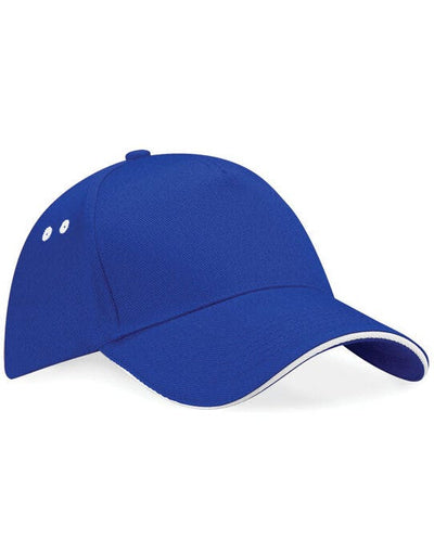 Beechfield B15C Ultimate Sandwich Peak Cap - Bright Royal/White