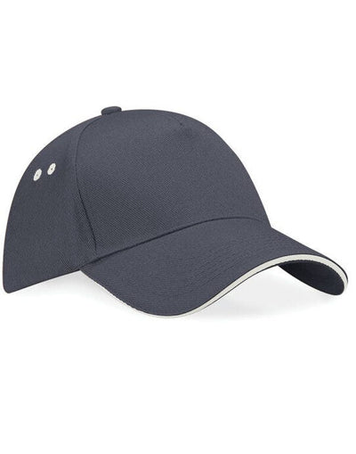 Beechfield B15C Ultimate Sandwich Peak Cap - Graphite Grey/oyster Grey